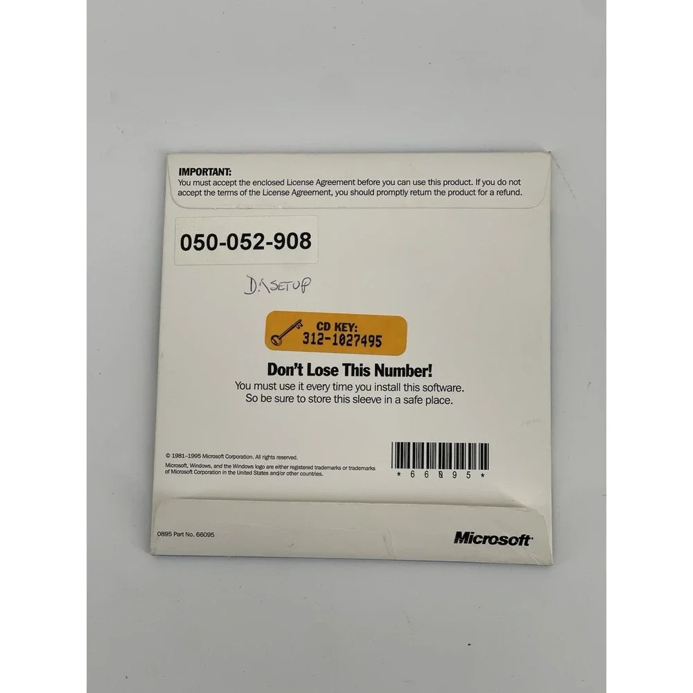 Microsoft Windows 95 Upgrade disc with key!